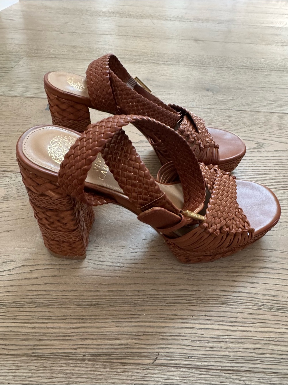 Vince Camuto Woven Leather Platform Sandal in Brown - Picture 3 of 7